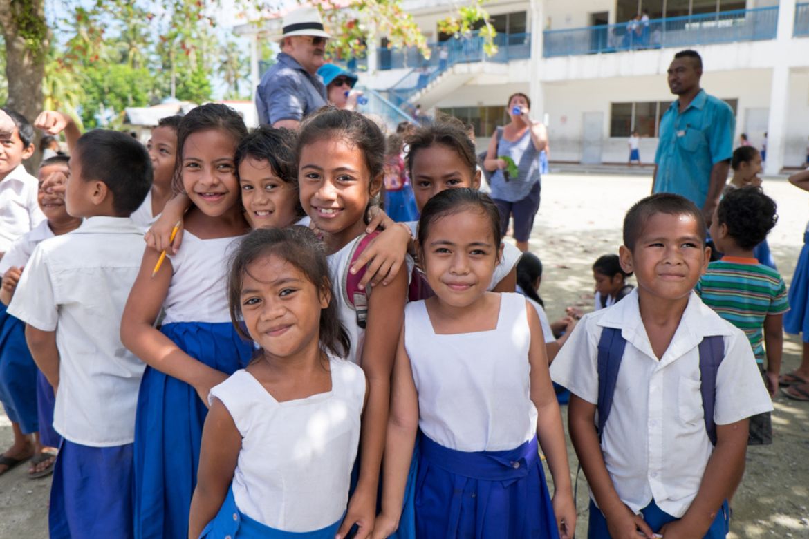 Primary school children in Lefaga, Upolu, Samoa