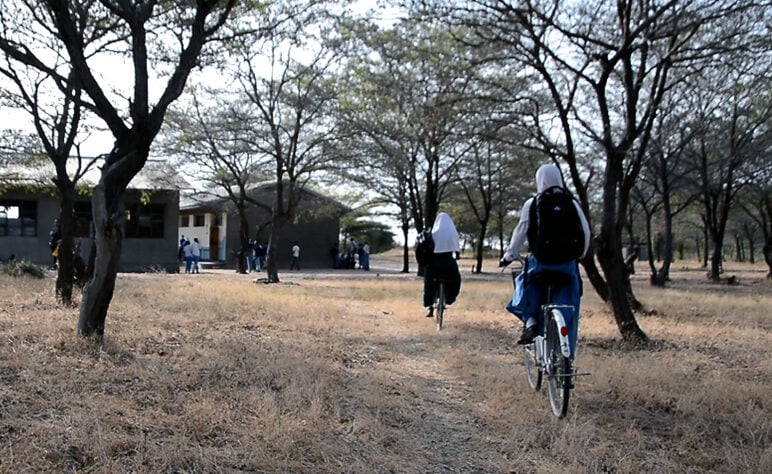tanzanian students on their way to school