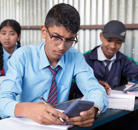 Nepal students in class
