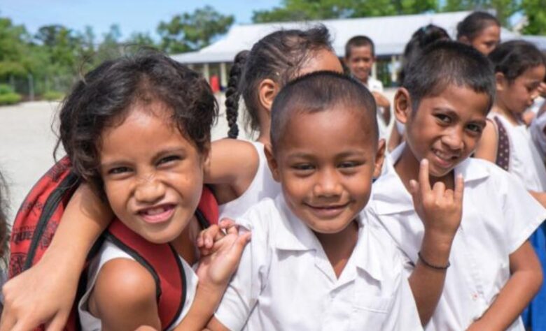 Primary school children in Lefaga, Upolu, Samoa.