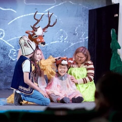 An inclusive eco-performance of “The Fir Tree” in Osh, Kyrgyz Republic. Credit: Kolodiazhnaia Anastasia/Zhanartuu Foundation