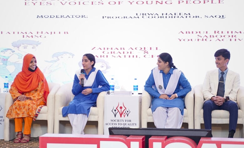 Participants at a youth panel in Pakistan. Photo PCE Pakistan
