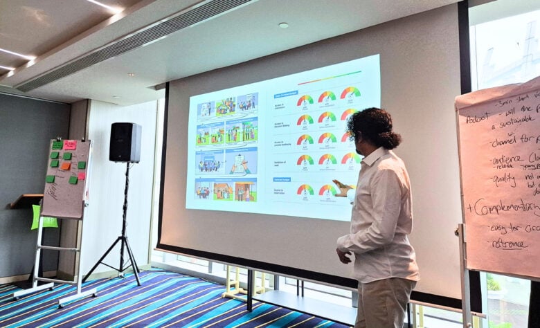 Syeed Ahamad from IID presenting. Photo: Zoe Lawson