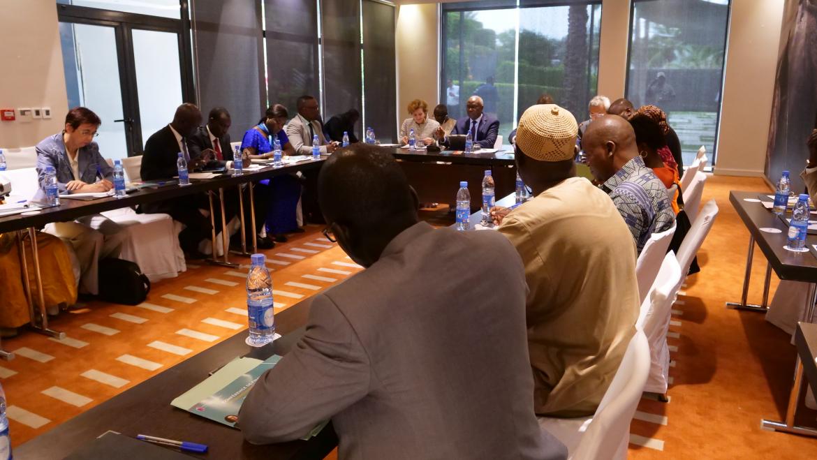 A meeting of the local education group in Dakar, Senegal, in 2018. The group includes representatives from civil society organizations, parent groups and teacher organizations. Credit: GPE/Carine Durand